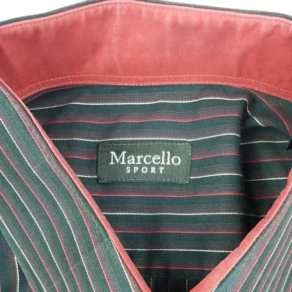 Marcello Sport Men's Black Red White Striped XL - Picture 2 of 6